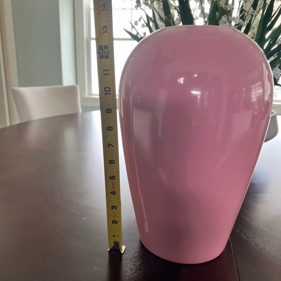 Garden house ceramic vase 14 inches high . Dusty Rose - Picture 3 of 4